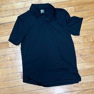 Black cooling fabric golf polo